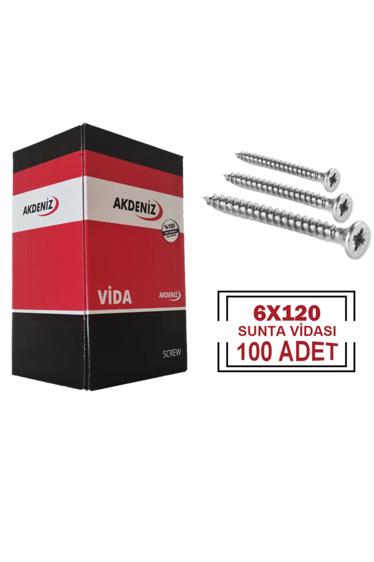 AKDENİZ  6x120 SUNTA VİDASI 100 ADET