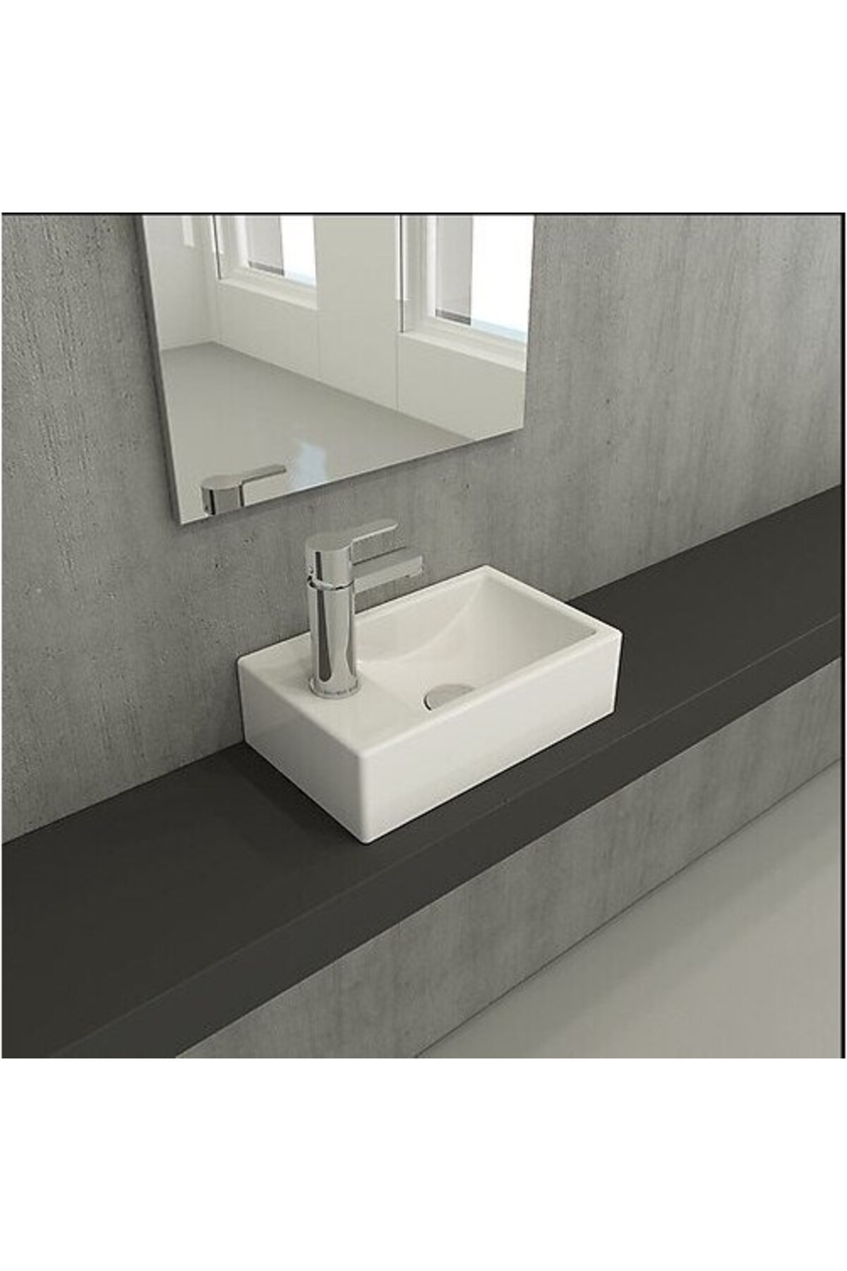 Milano Dar Sol Lavabo Parlak Beyaz 1418-001-0126