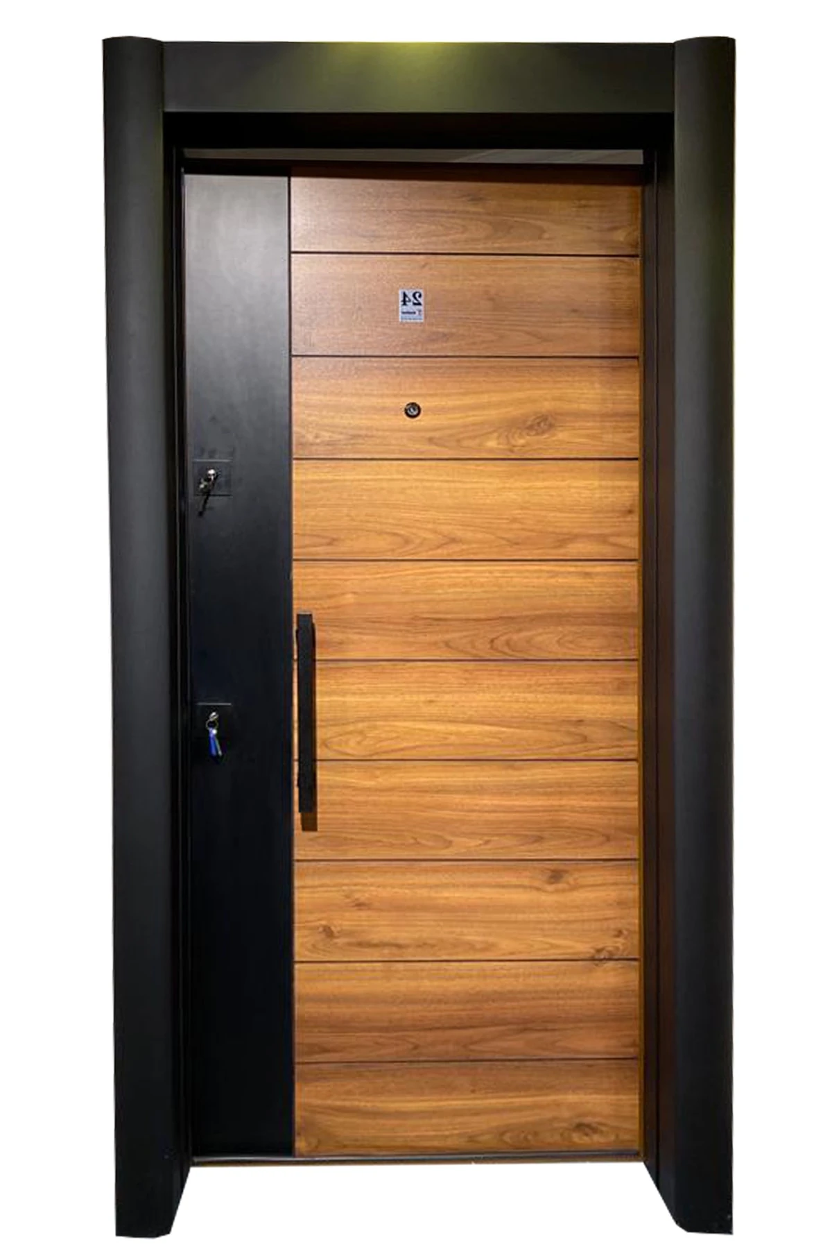 Çelik Kapı, Düz Model Çelik Kapı, Ahşap Desenli Çelik Kapı Sağ Açılım