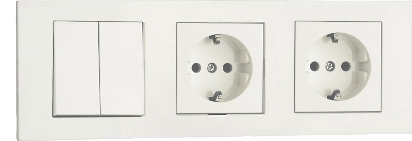 Grano Beyaz 3'lü Set Komütatör, Topraklı Priz ve Topraklı Priz Set