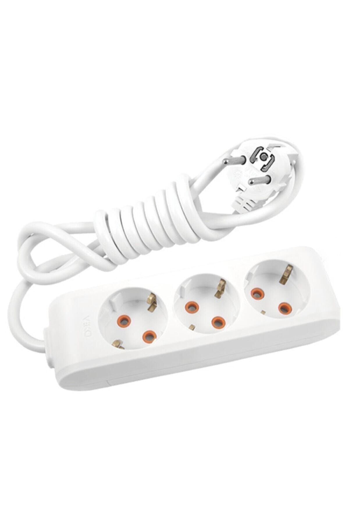 Multilet Kablolu Topraklı Üçlü Grup Priz Uzatma 5 Metre