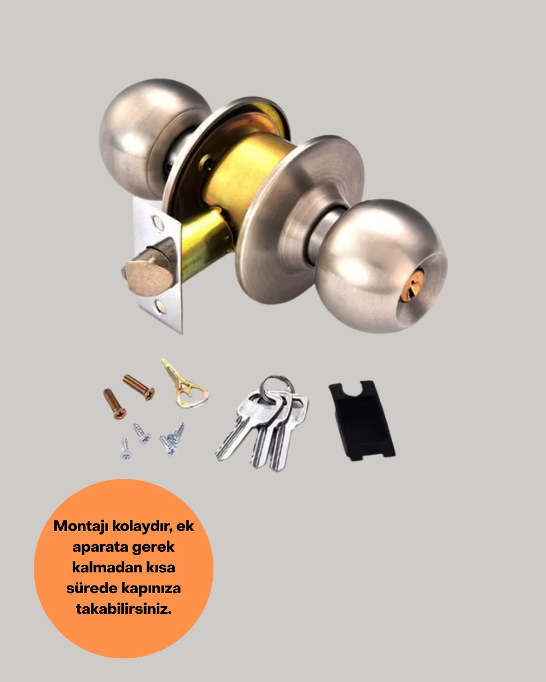 Ds-Derin Paslanmaz Çelik Dalı Topuzlu Kapı Kilidi