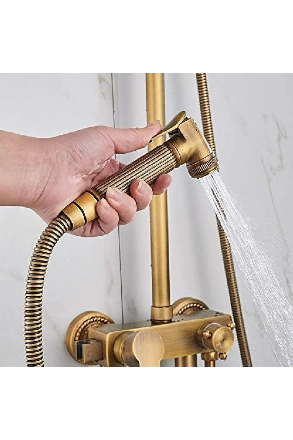 Banyo Bataryası ve Duş Seti Antik Renk Bide Fiskiyeli Yeni Model 7 Yıl Garantili İthal