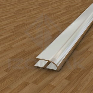 Alüminyum Oval U 8mm Parke Bitim Profili Çıtası Gri 90 cm