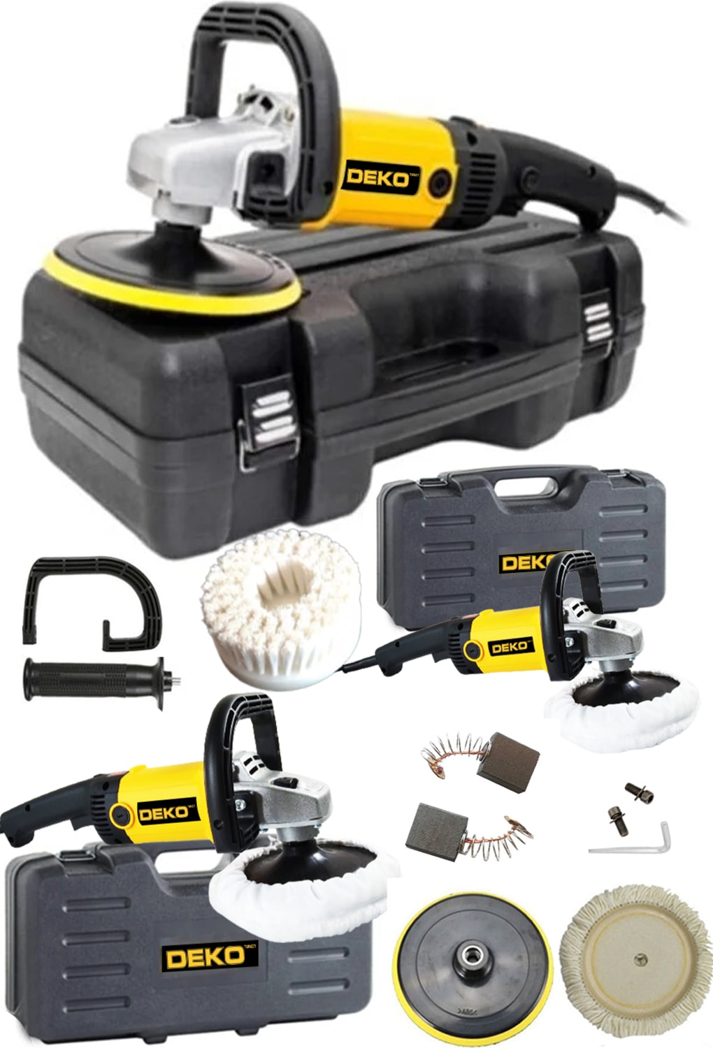 Titanyum 1400w 180mm Devir Ayarlı Pasta Cila Polisaj Zımpara Makinası Çantalı Set + Fırça