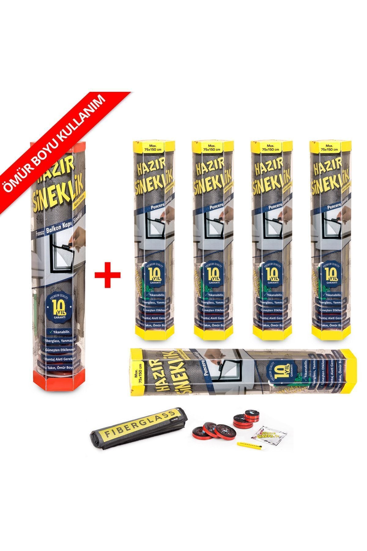 Hazır Sineklik 5 Pencere + 1 Kapı | 6 Lı Paket