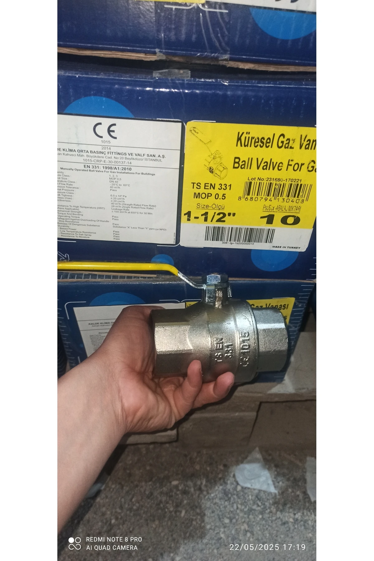 11/2" Doğalgaz Vanası