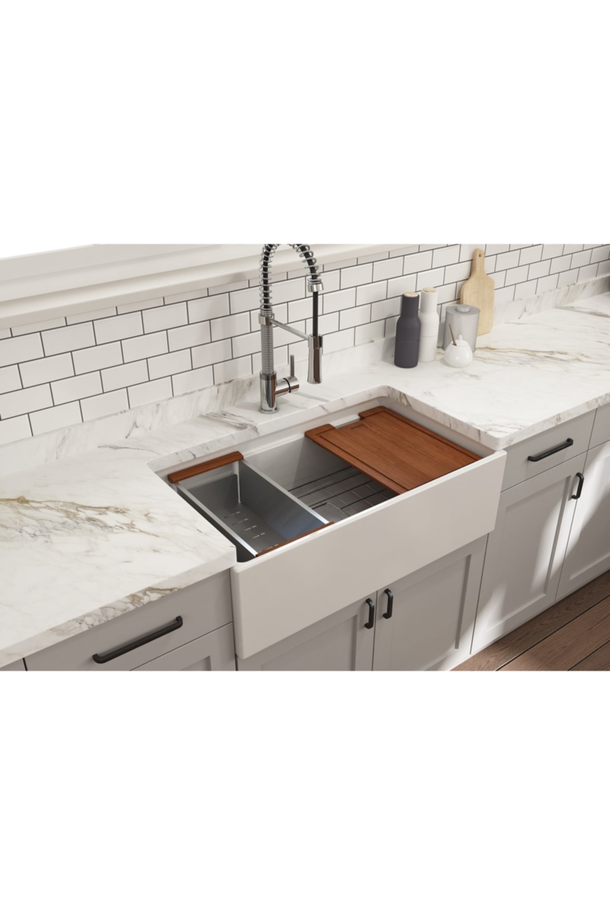 Contempo Step Rım Mutfak Eviyesi 84cm. Parlak Beyaz