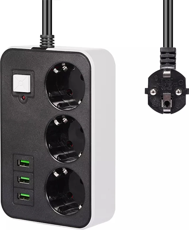 3 Usb’li 3’lü 1.8 M Akım Korumalı Priz (5224)