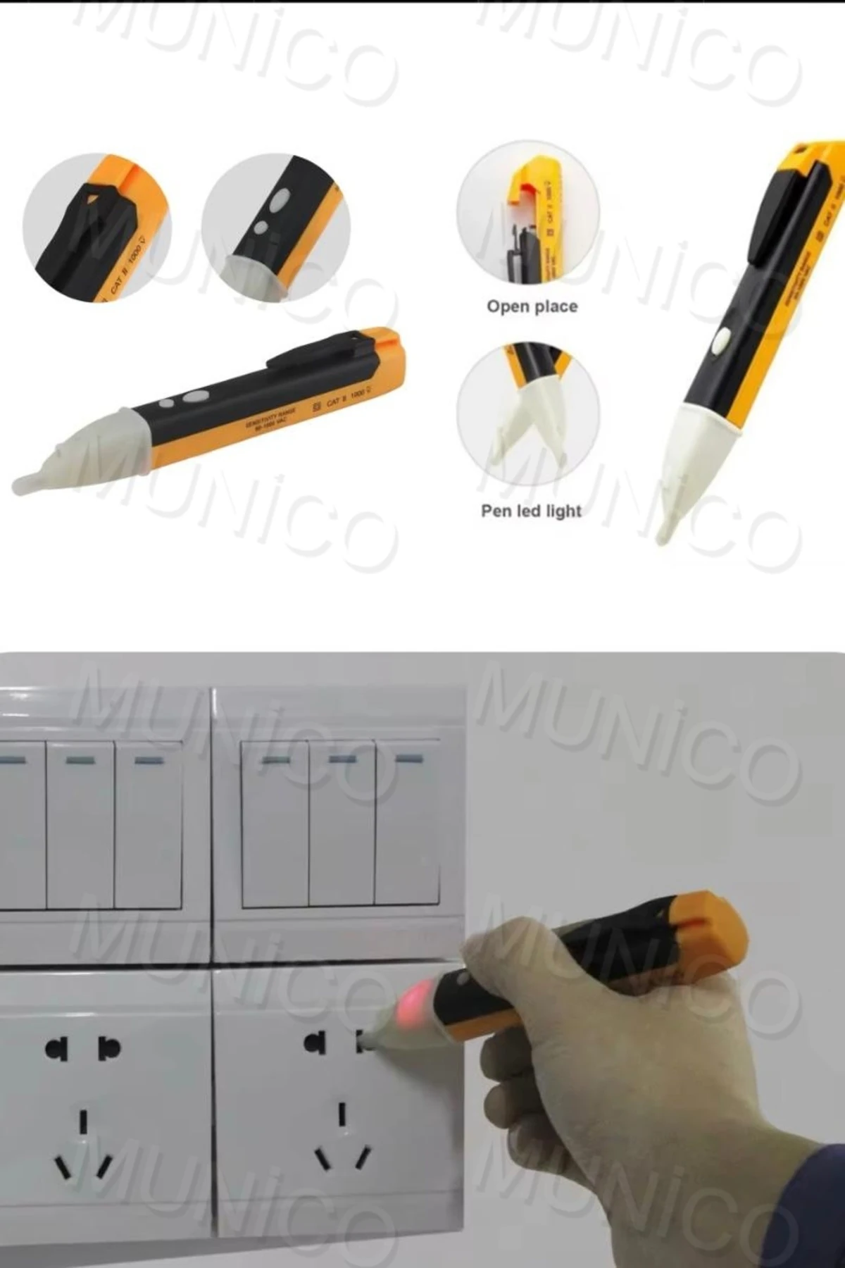 Elektrik Teknisyenlerine Özel Temassız Test Kalemi Ultra Güvenli İndüksiyon Elektrikli Dedektörü