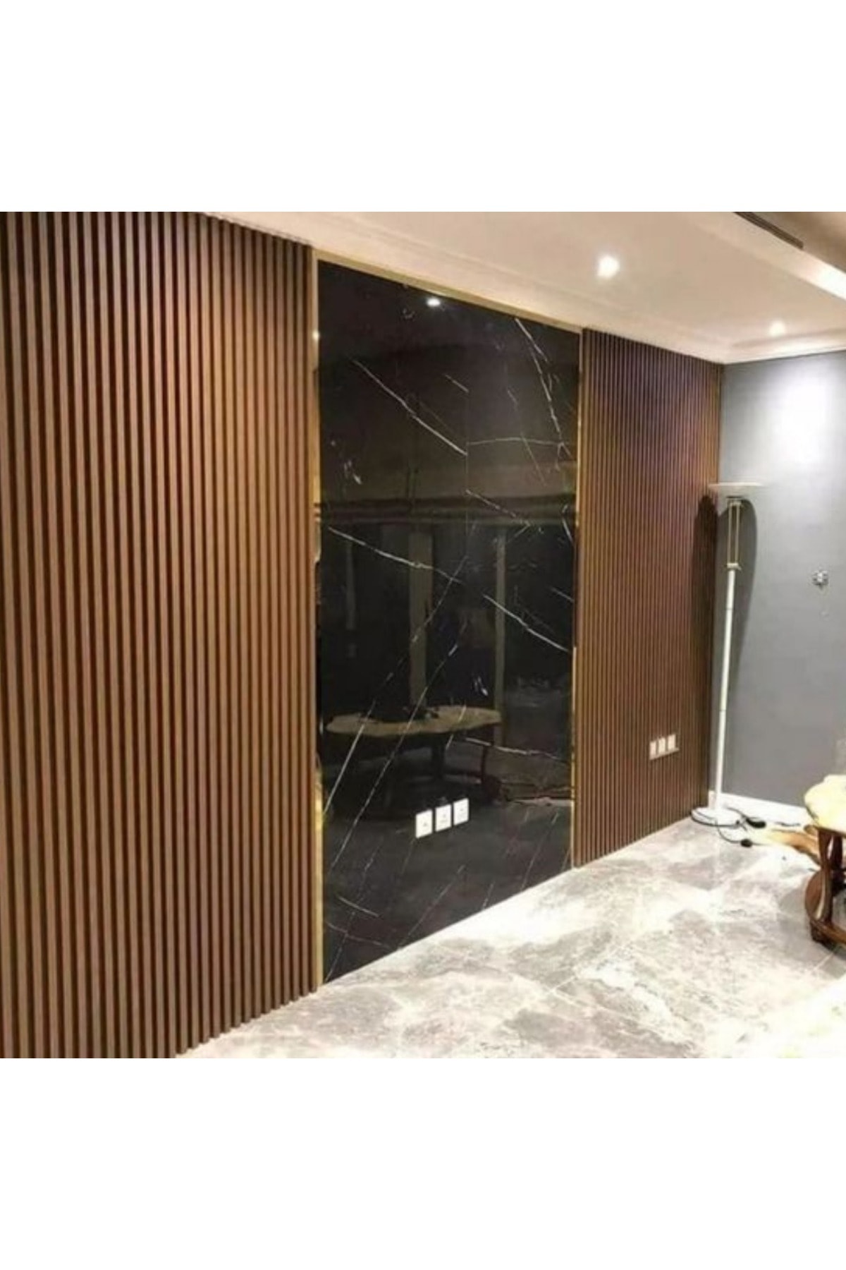 Lambiri ( 5 Adet 12x280 Cm ) Ceviz Model Ev, Ofis Pvc Duvar Paneli