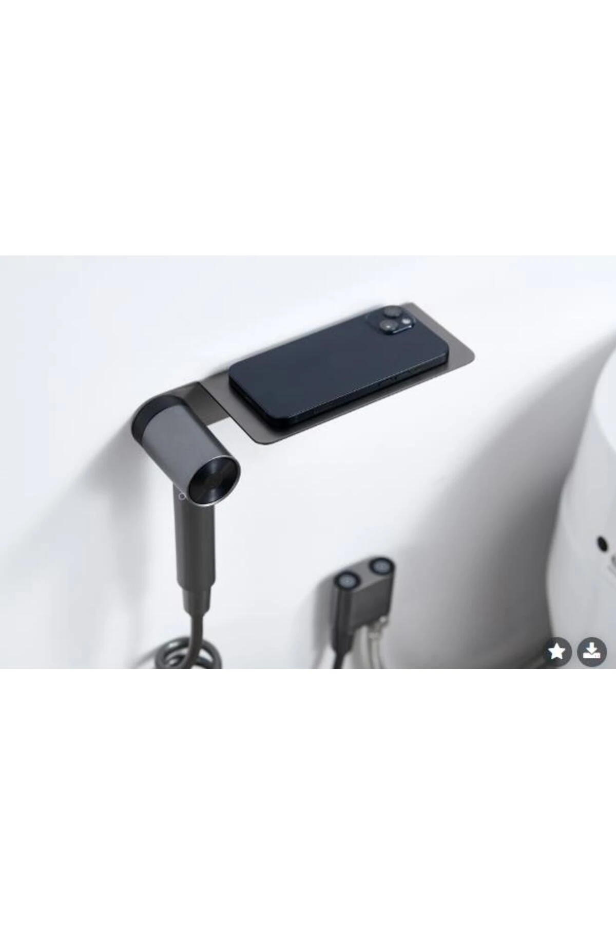 Taharatmatik Bide Sprey Yıkama Sistemi Manyetik Askı ve Etejerli Krom H707CR