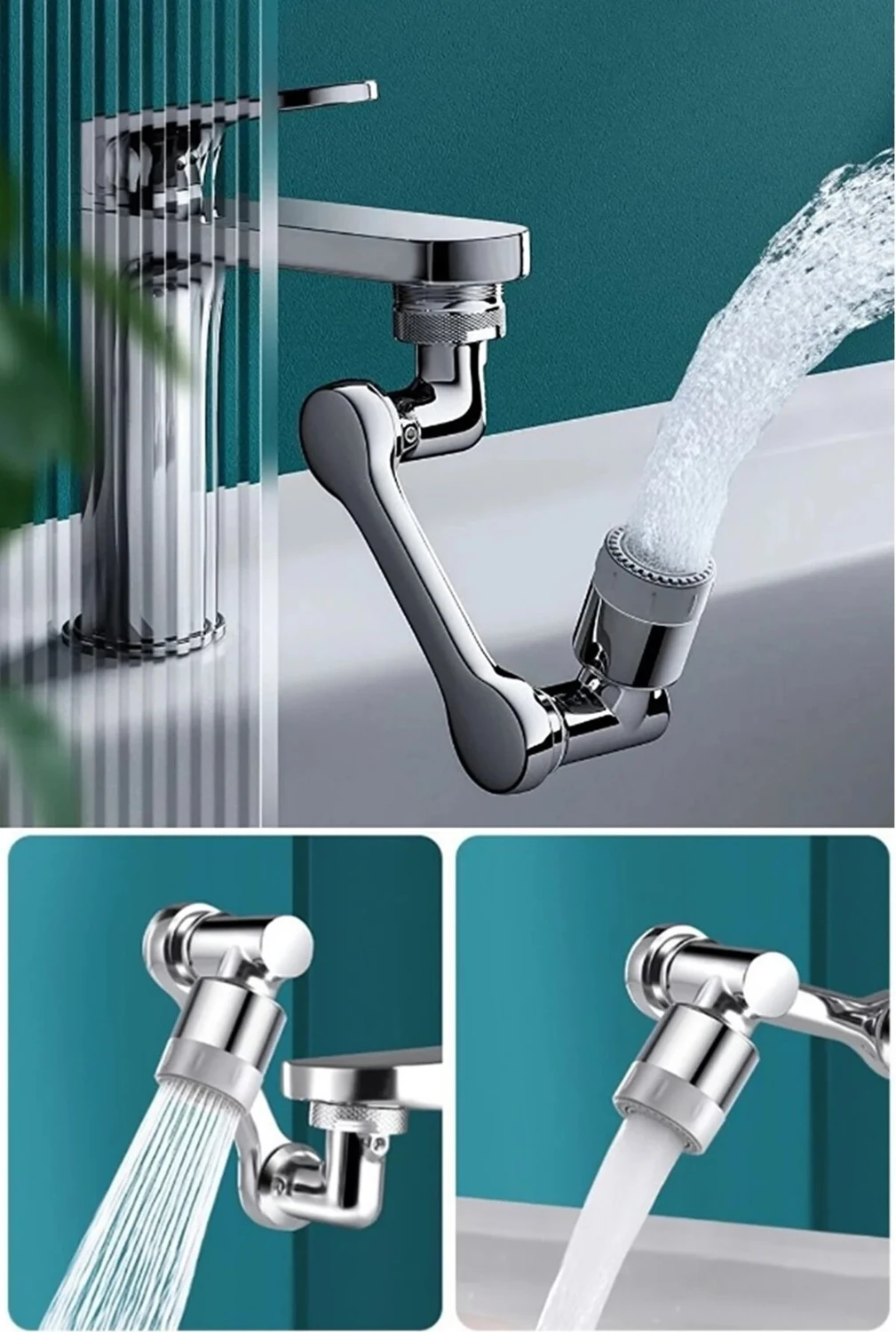 Mutfak Banyo Musluk Başlığı 1080 Derece Dönebilen Fonksiyonel Evrensel