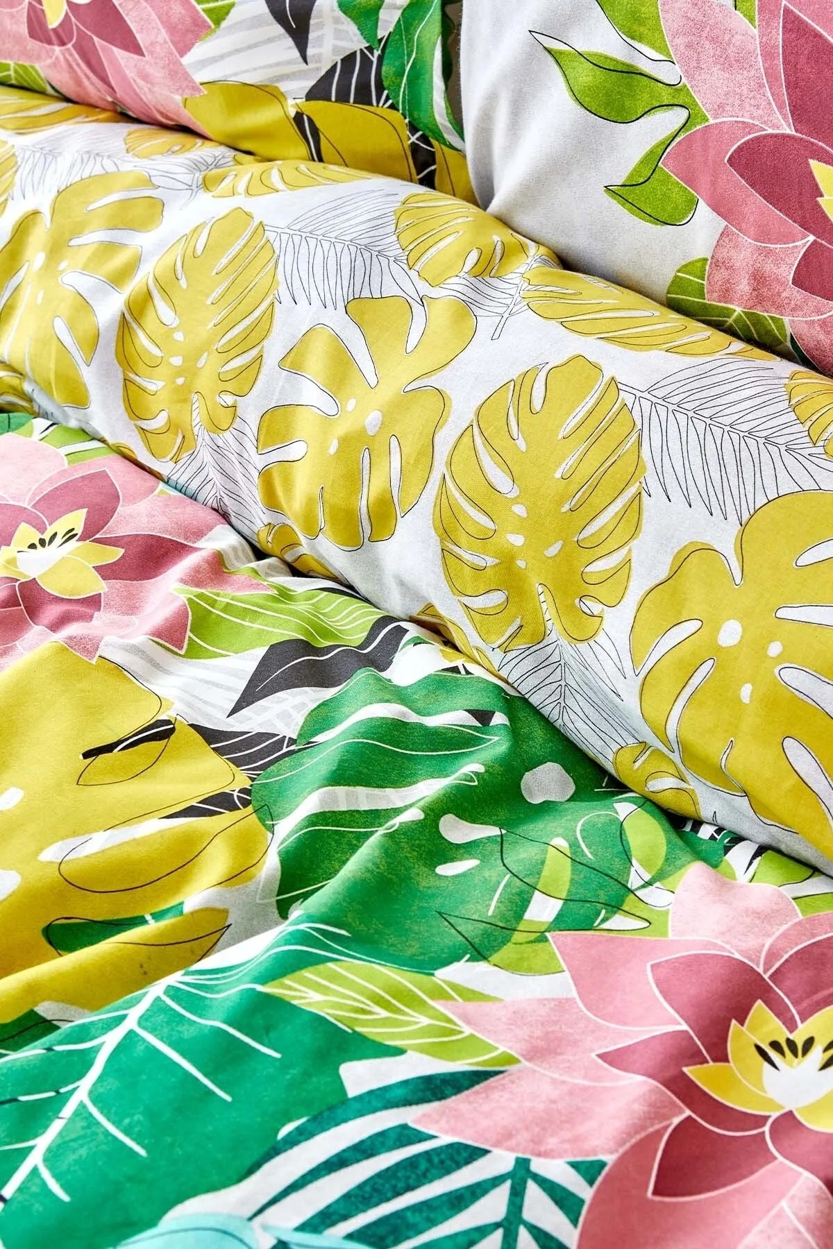 Tropic Yeşil %100 Pamuk Çift Kişilik Nevresim Takımı
