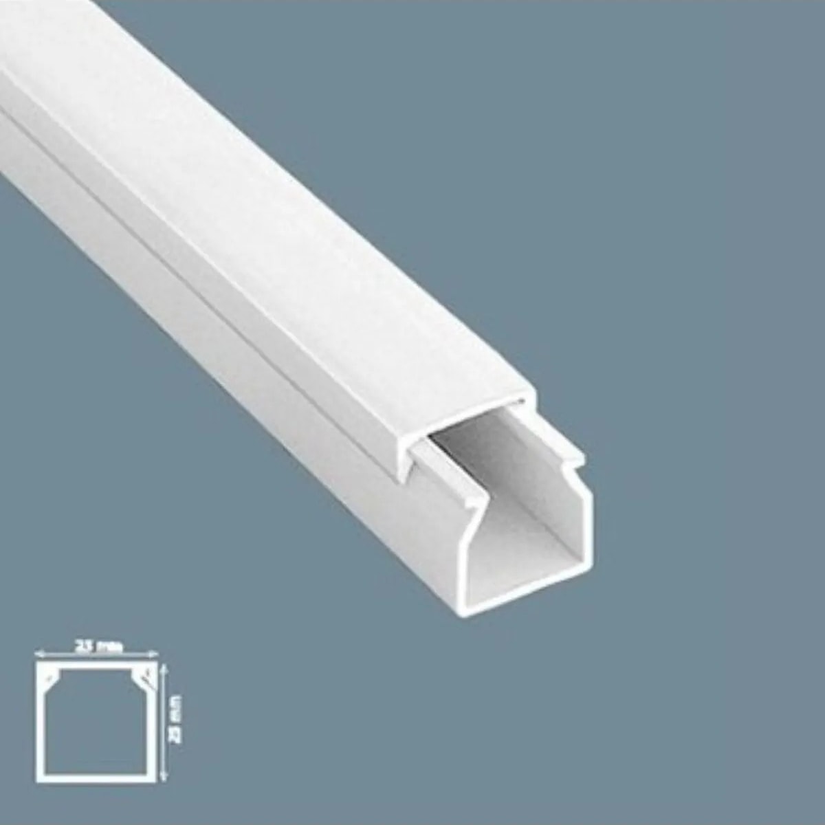 25*25 mm 2 Metre Kendinden Yapışkanlı Kablo Kanalı-Beyaz
