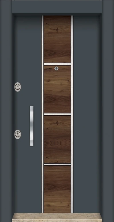 Antrasit Çelik Kapı Gizli Ayarlı Tırnaklı Sistem Sağ Açılım