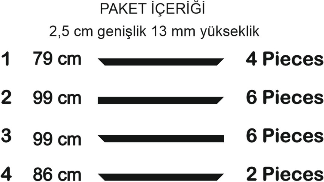Dekoratif Boyanabilir Montaja Hazır Duvar Çıtası , Önceden Kesilmiş Astarlı Kendin Yap Kit (P49)