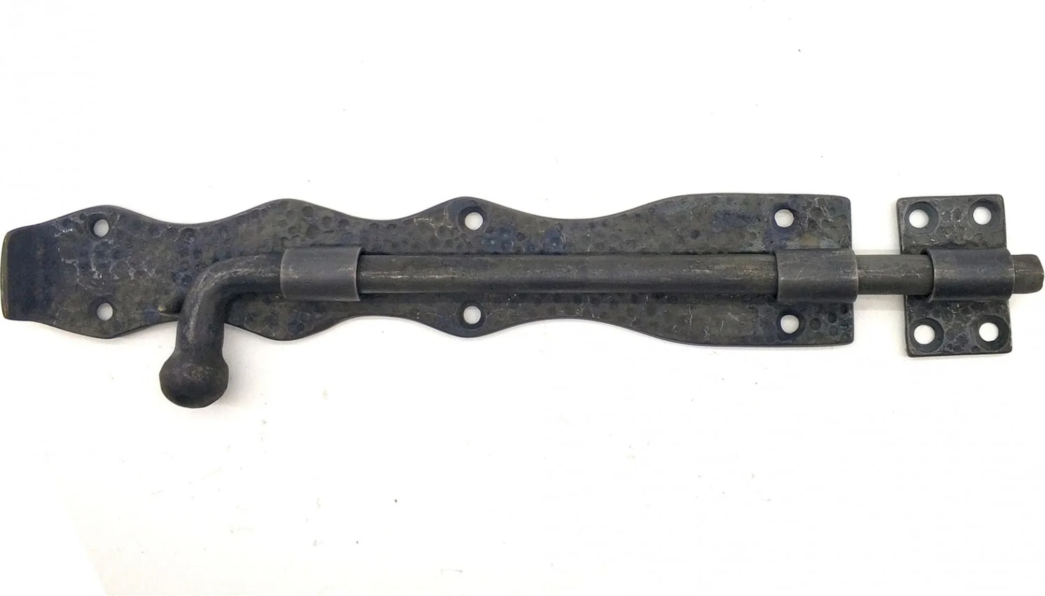 Antika Tarz Dekoratif Pirinç Dövme Kapı Sürgüsü - 25CM, Oksit