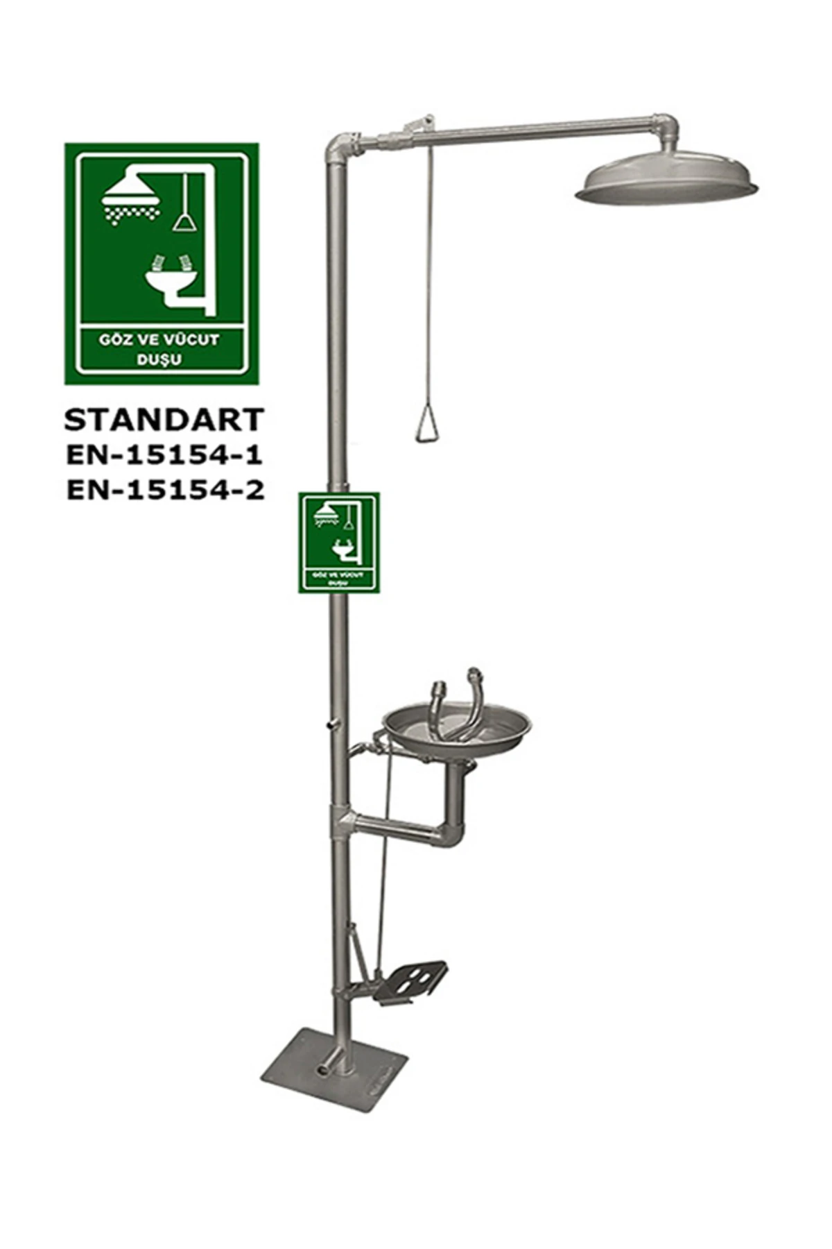 Ea 2032-a Acil Boy Ve Göz Yıkama Duşu Pedallı (PASLANMAZ)