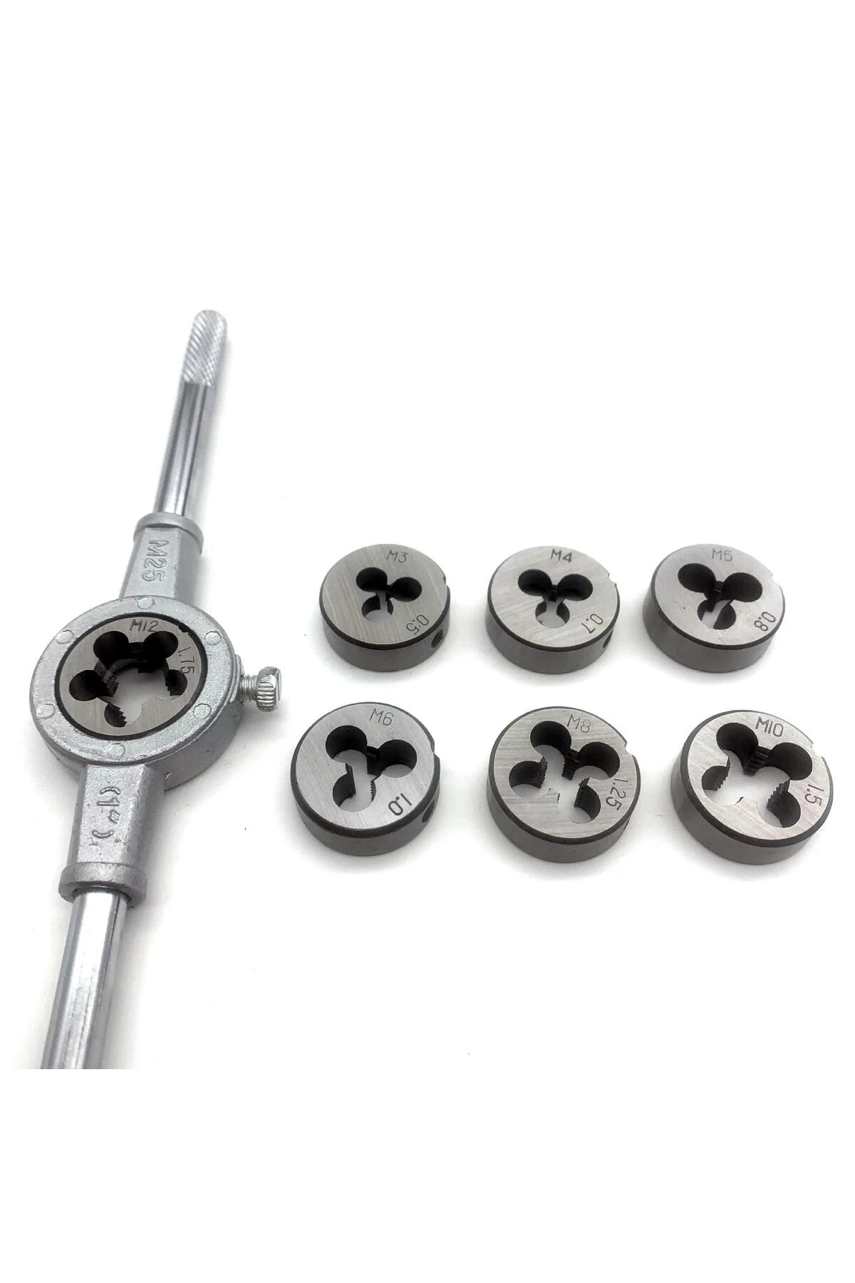 8 Parça Pafta Seti Ve Kolu M3 M4 M5 M6 M8 M10 M12