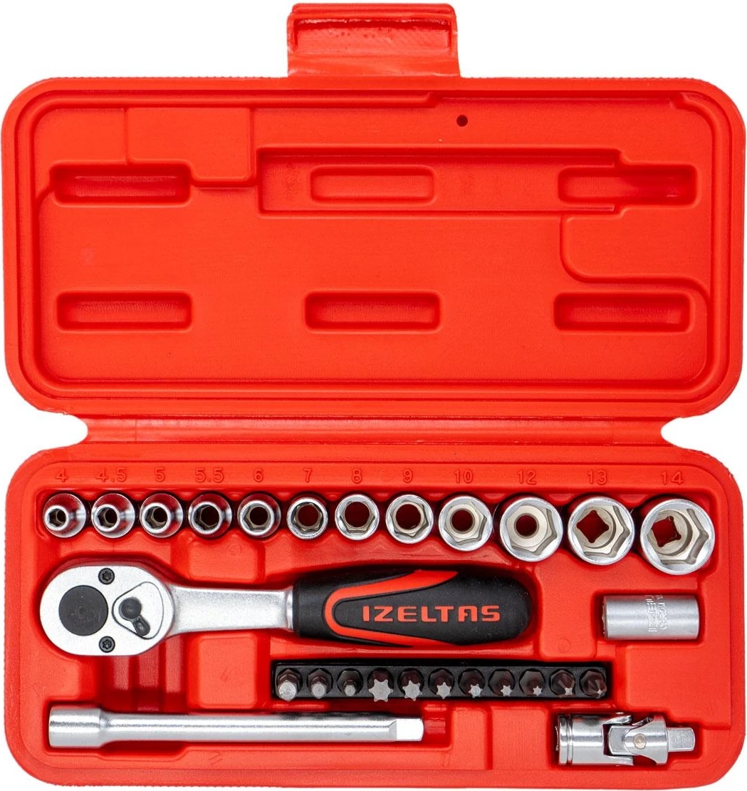 Izeltaş 1/4" Altı Köşe Mini Lokma Anahtar ve Bits Set 27 Parça