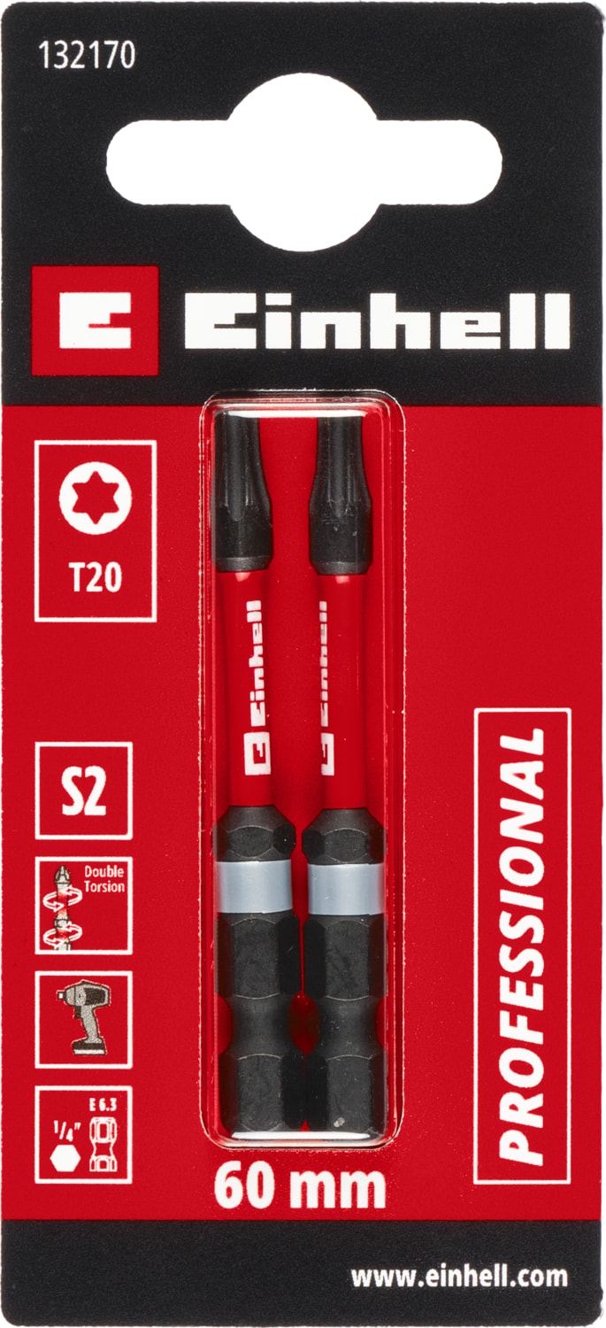 EİNHELL Torx Bits Uç 60 mm T20 S2 2 Adet
