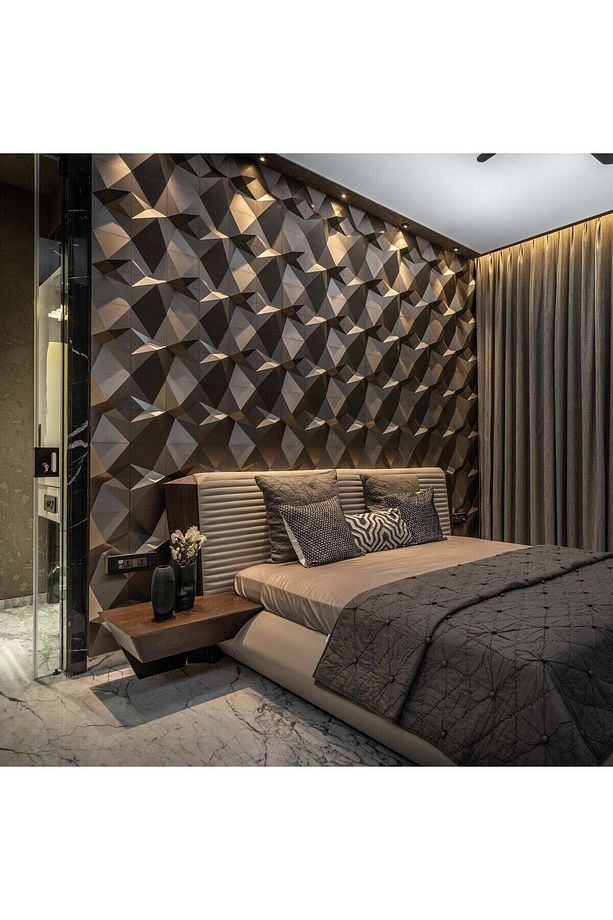 Penta 3 Boyutlu Dekoratif Duvar Paneli (1M2) (FÜME)