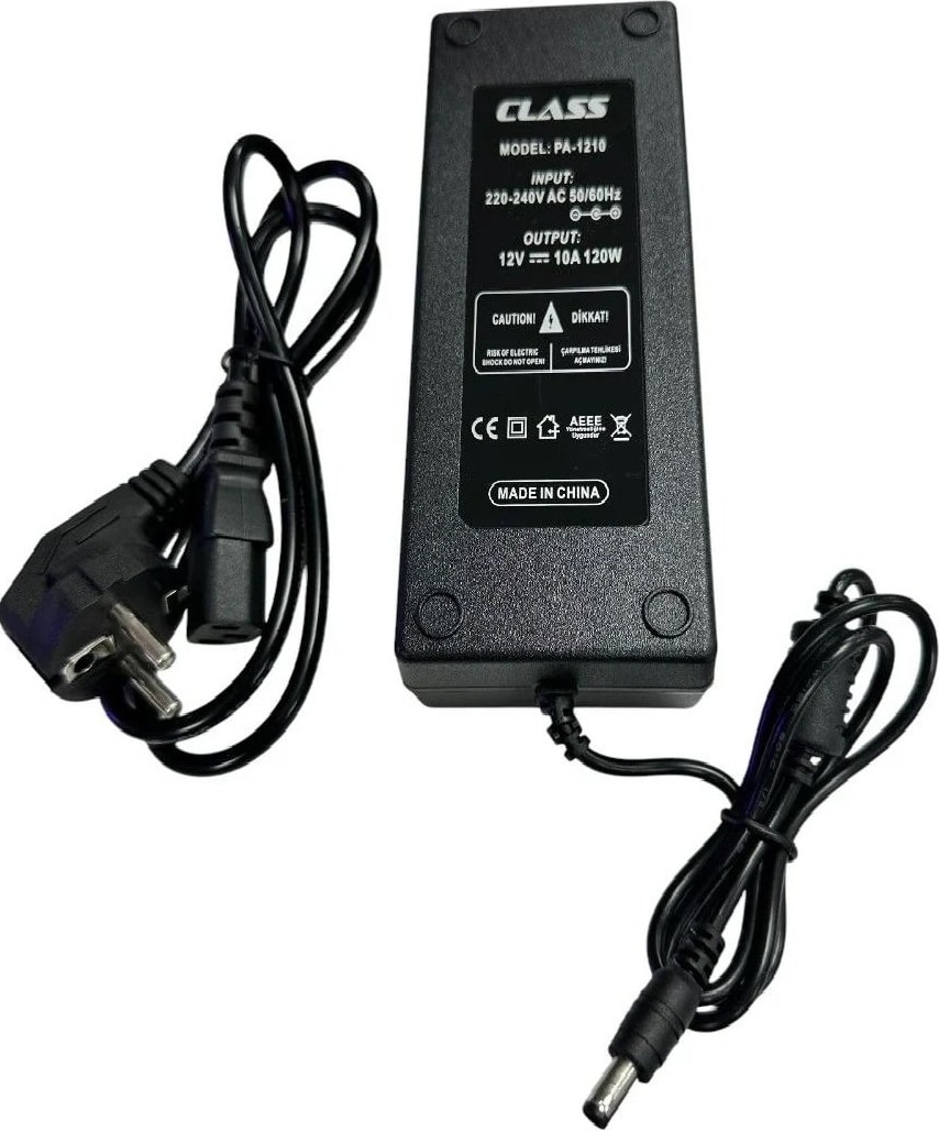 12VOLT 10AMPER 120WATT Plastik Kasa Adaptör 12V 10A 5.5x2.5mm Jak Fişli