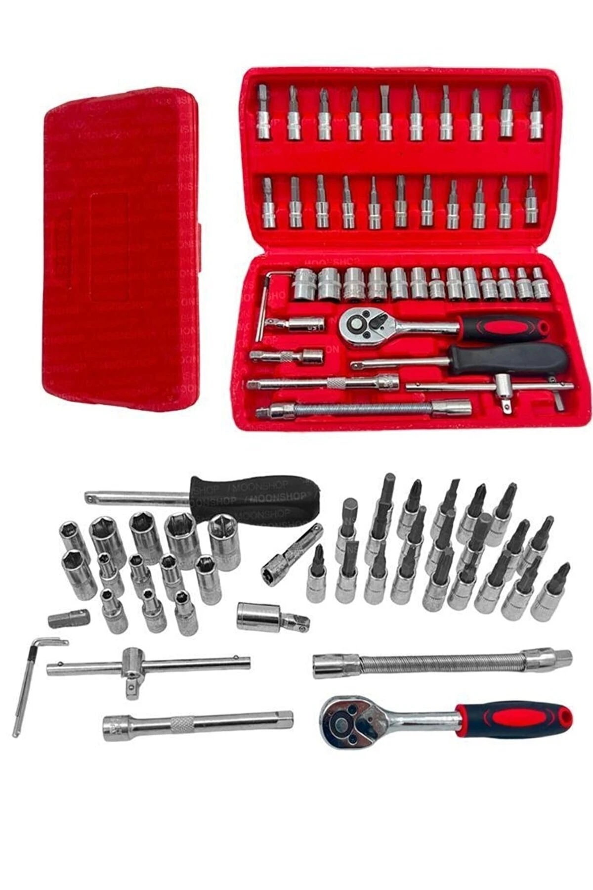 Cr-v Max 1/4 Cırcırlı 46 Parça Lokma Anahtar Takımı Uç Seti Tam Set