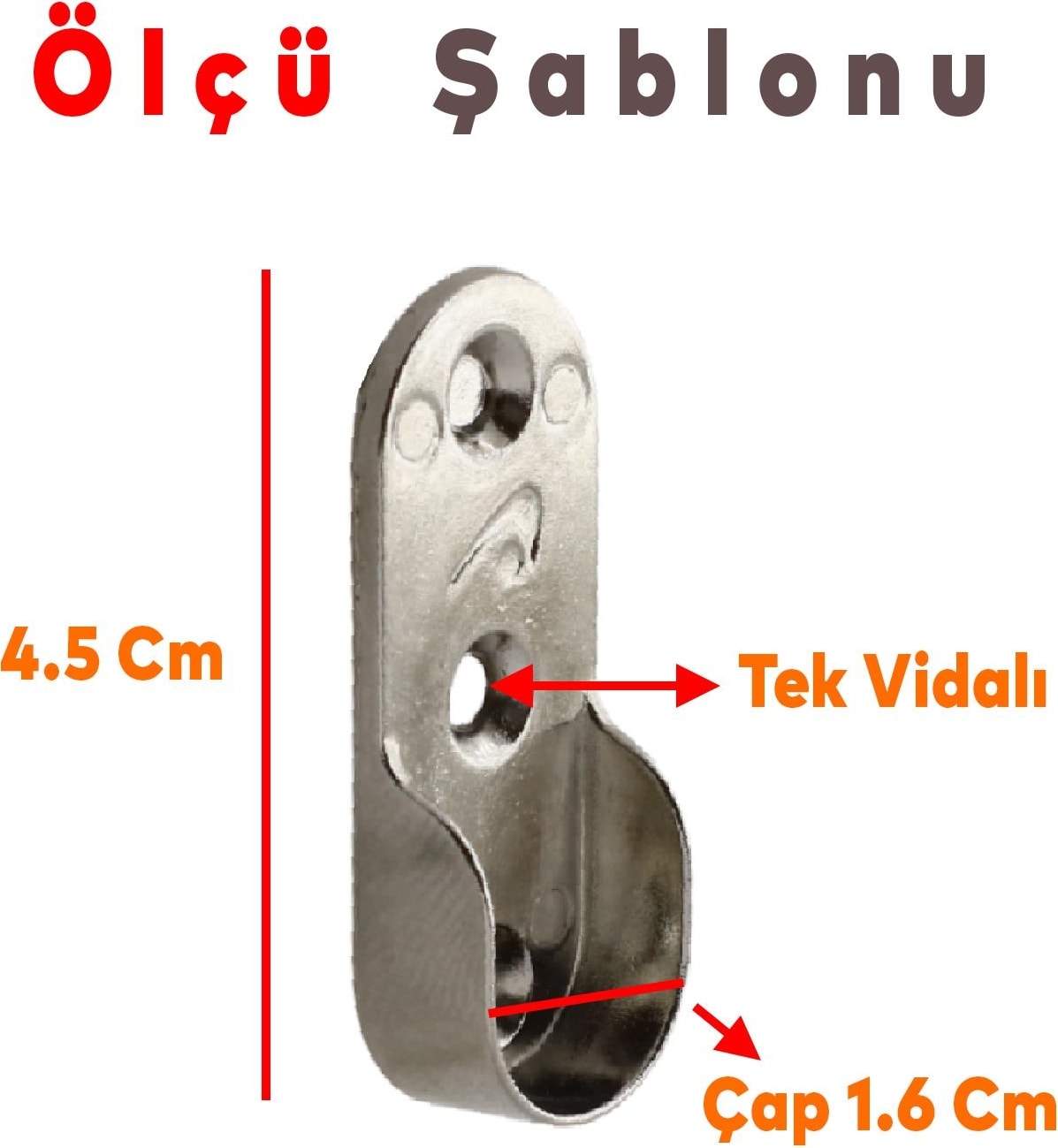 Boru Askı Flanşı Oval Dolap İçi Boru Sabitleme Kıyafet Elbise Askı Flanş Aparatı Krom 45 mm (2 Adet)