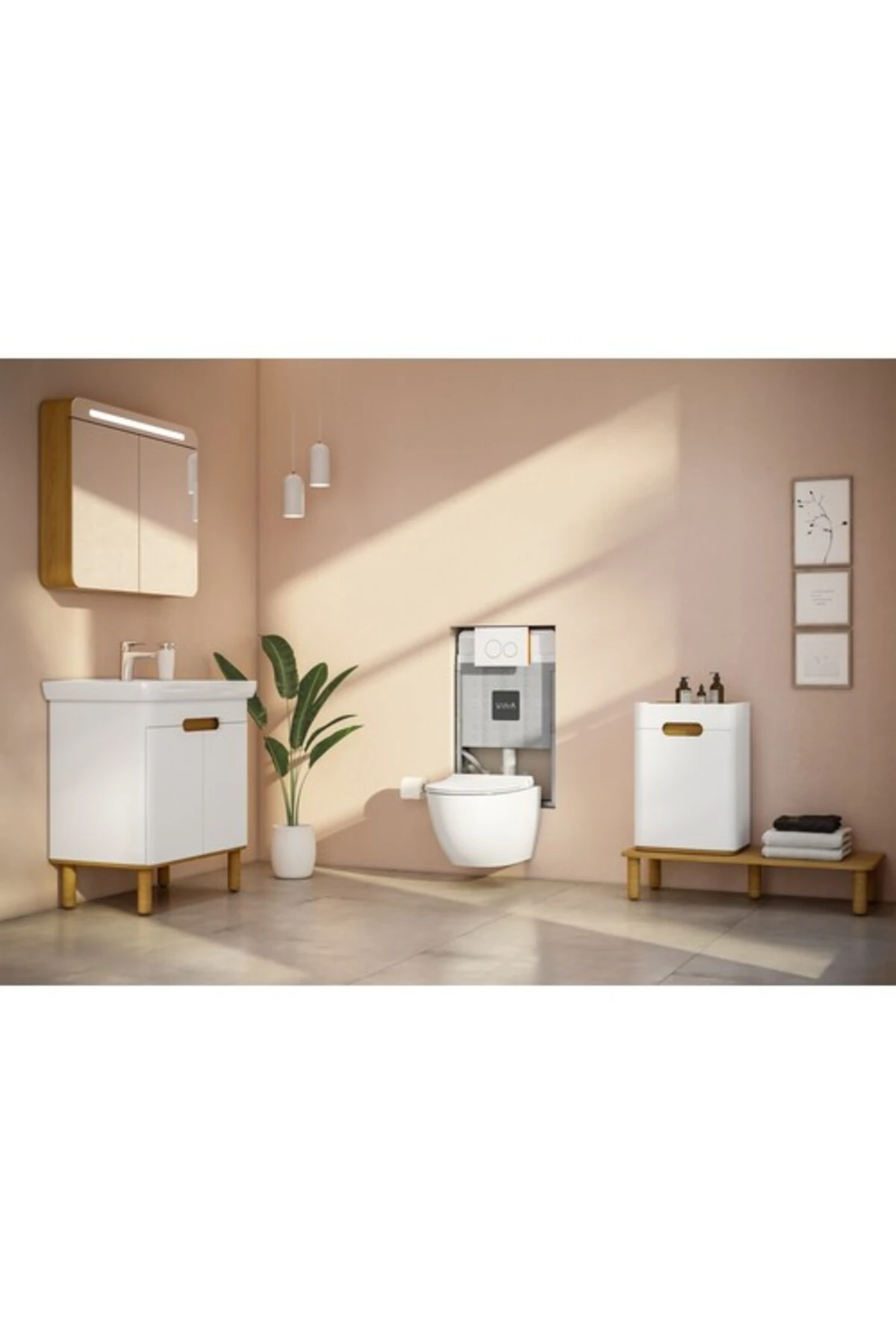 V8 768-1851-01 Gömme Rezervuar Asma Klozetler İçin İnce Metal Ayaklı 3/6 L