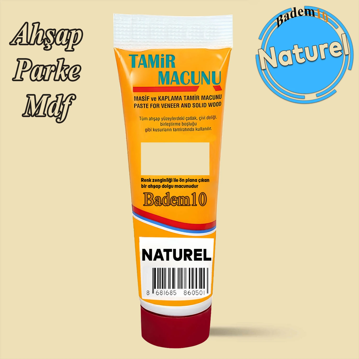 Ahşap Parke Tamir Macunu Naturel Mobilya Dolgu Çatlak Çizik Giderici 200 gr Kullanıma Hazır Macun