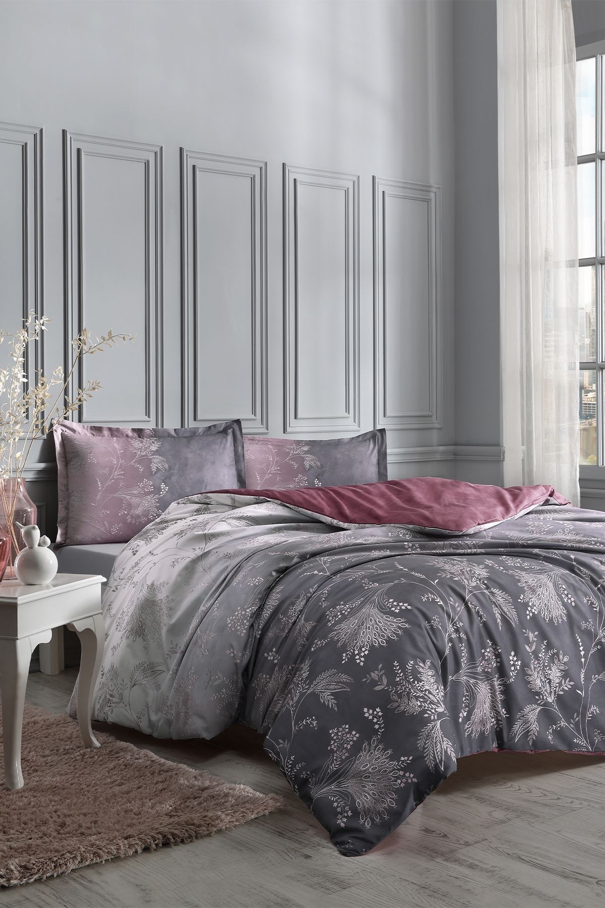 Ditsy Çift Kişilik Lastikli Fitted Çarşaf Nevresim Takımı