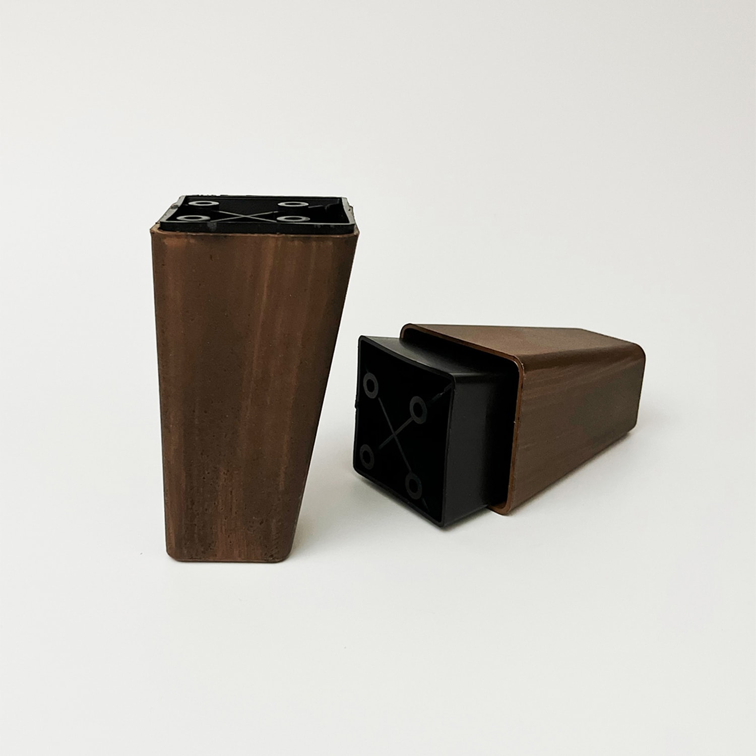 Plastik Köşeli Konik Mobilya & Koltuk Ayağı 10 cm Ceviz (4 Adet)