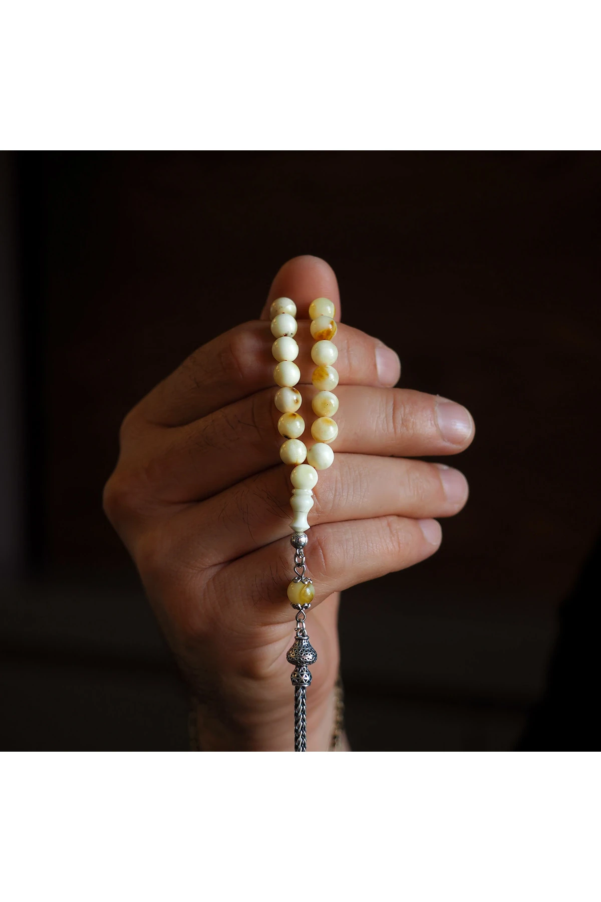 Damla Kehribar Tesbih (Gümüş İmame) – WATD035