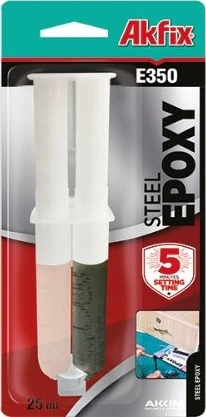 E350 Şırınga Epoksi Yapıştırıcı Çelik 25 ml Tekli