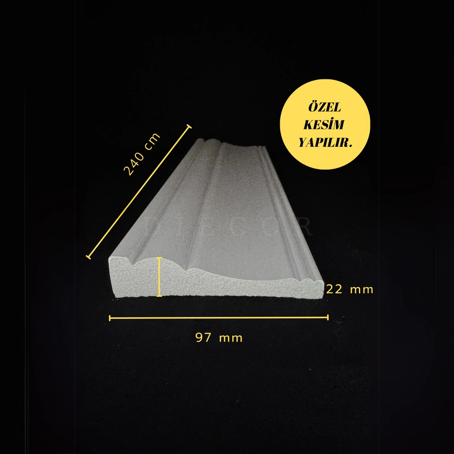 Dekoratif Boyanabilir 1 Adet 9 cm Polistren Süpürgelik