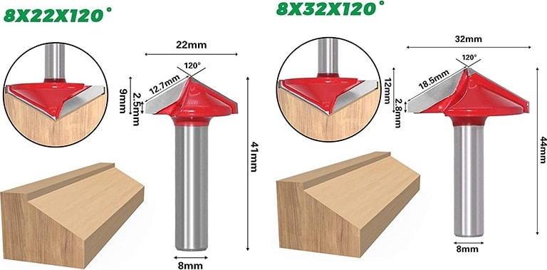 Adet 3D Cnc Gravür V Oluk Freze Uçları Seti 8mm Saplı 60 ° 90 ° 120 ° V Şekli Ağaç Işleme Eğme Kesici