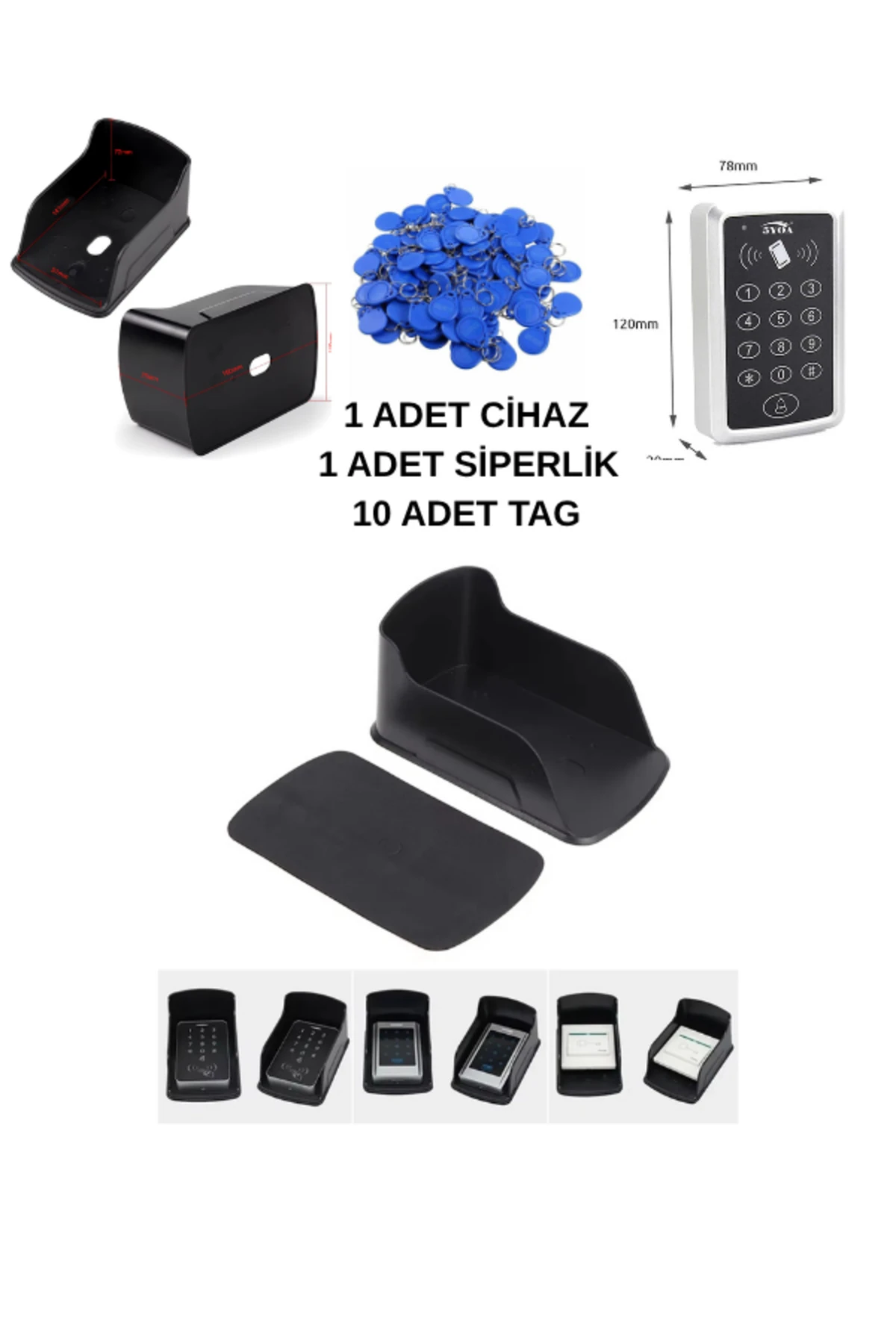 Rfıd Şifreli Kapı Kilidi - Koruyucu Kapak(siperlik)- 10 adet Manyetik Anahtar Set