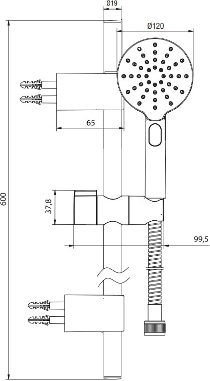 Eca Purity Plus Banyo Hareketli Sürgülü Duş Seti Üst Takımı Mat Siyah 102146093C1