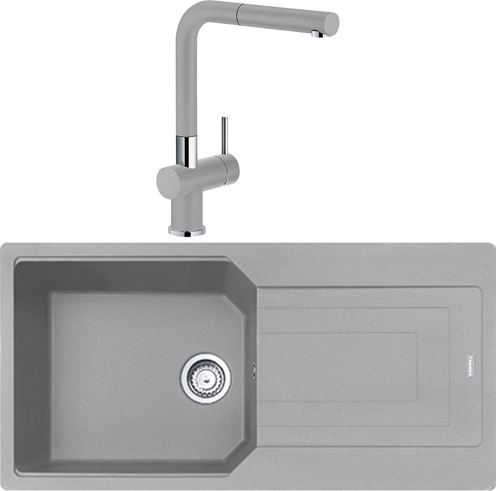 Urban Ubg 611-100 Tek Gözlü Granit Eviye + Active Plus Doccia Armatür (Stone Grey)