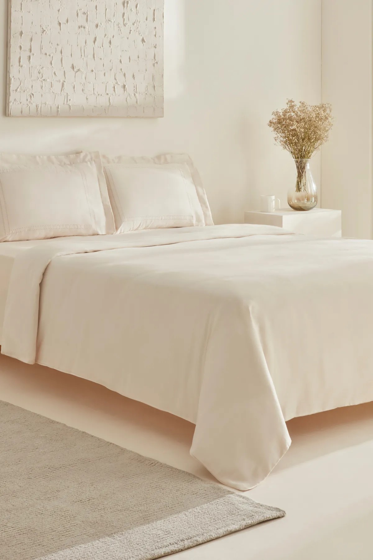 White Collection Felves %100 Pamuk Çift Kişilik Nevresim Takımı Bej