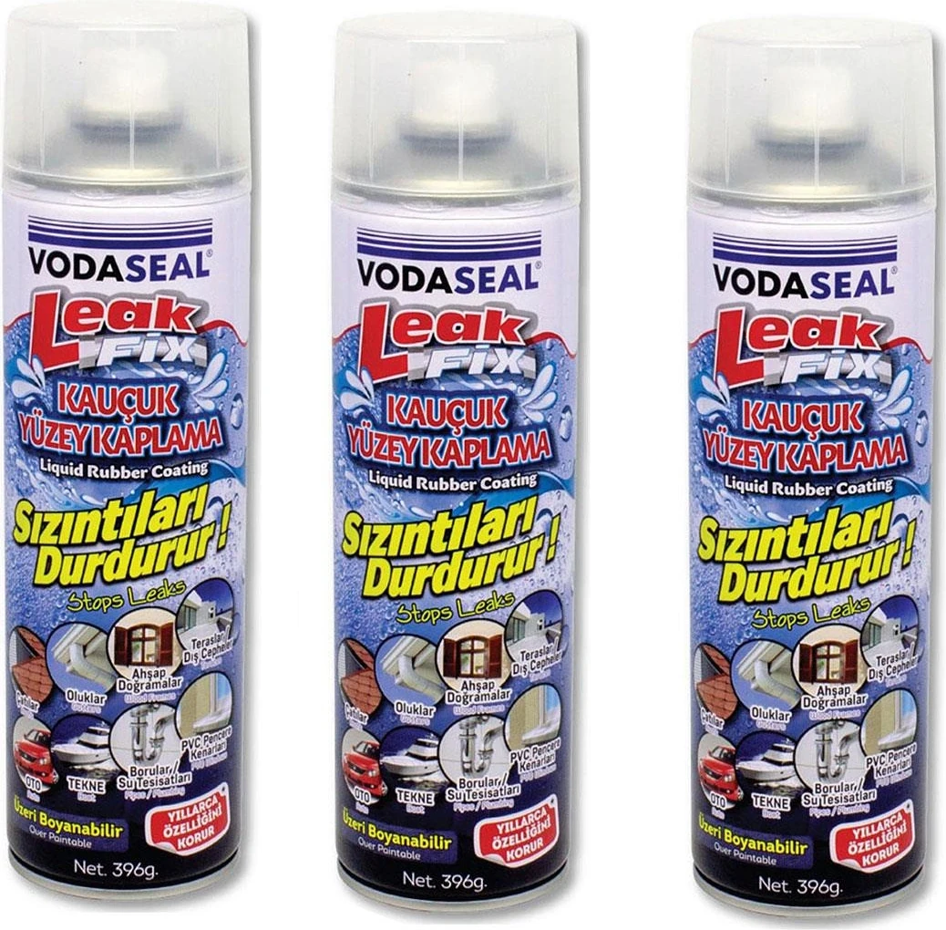 3 Adet Leak Fix Su Geçirmez Sızdırmaz Sprey 396 gr Şeffaf