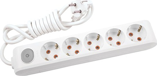 Multi-Let Beşli Priz Anahtar Topraklı Kablolu Çocuk Korumalı 5 Metre-Beyaz 90117505