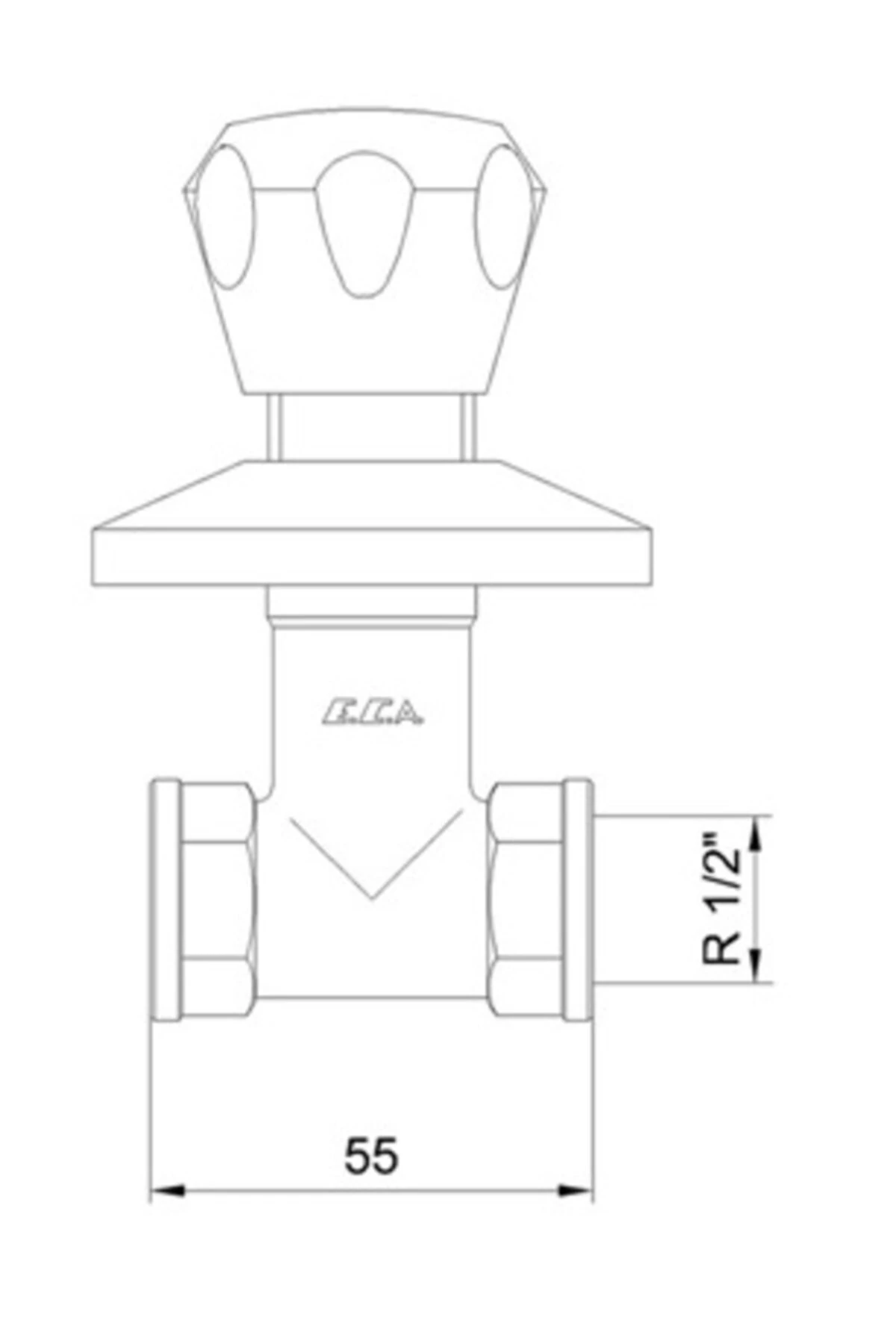 Ankastre Ara Kesme Valfi Topaç 102126040