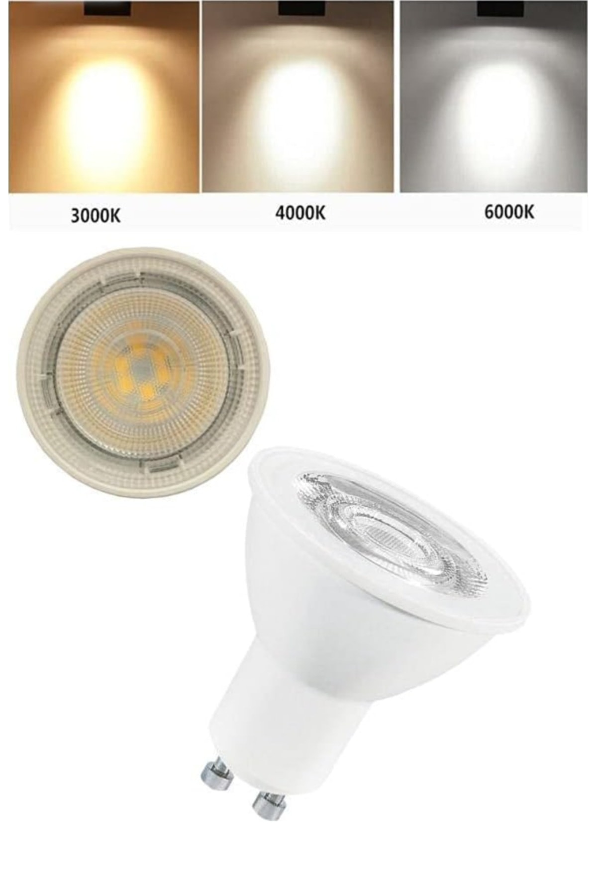 4.5w=50w Gu10 Duylu 2700Kelvin Sarı Işık 350Lümen F Enerji Led Spot Ampul