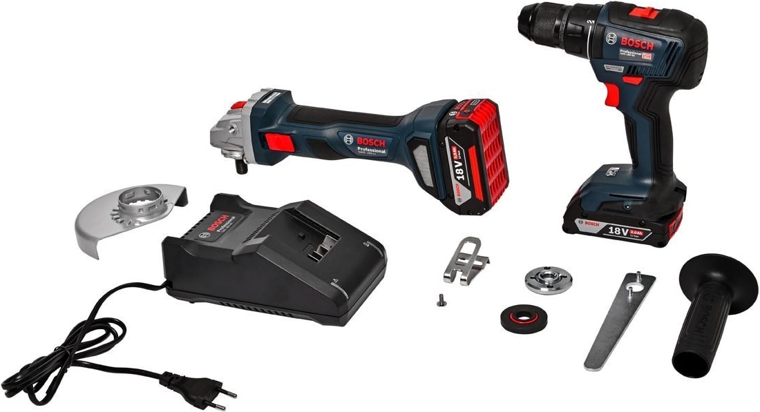 BOSCH Gsb 18V-50 Darbeli Delme/vidalama + Gws 180-LI Taşlama Makinesi 18V