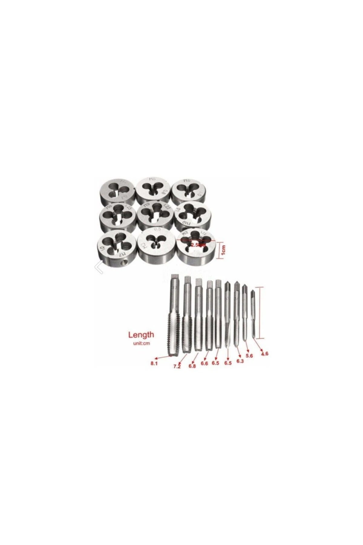 Kılavuz Pafta Takımı Metrik Seti 20 Parça Diş Ve Yiv Açma Kılavuz Seti Pafta Seti Klavuz Seti