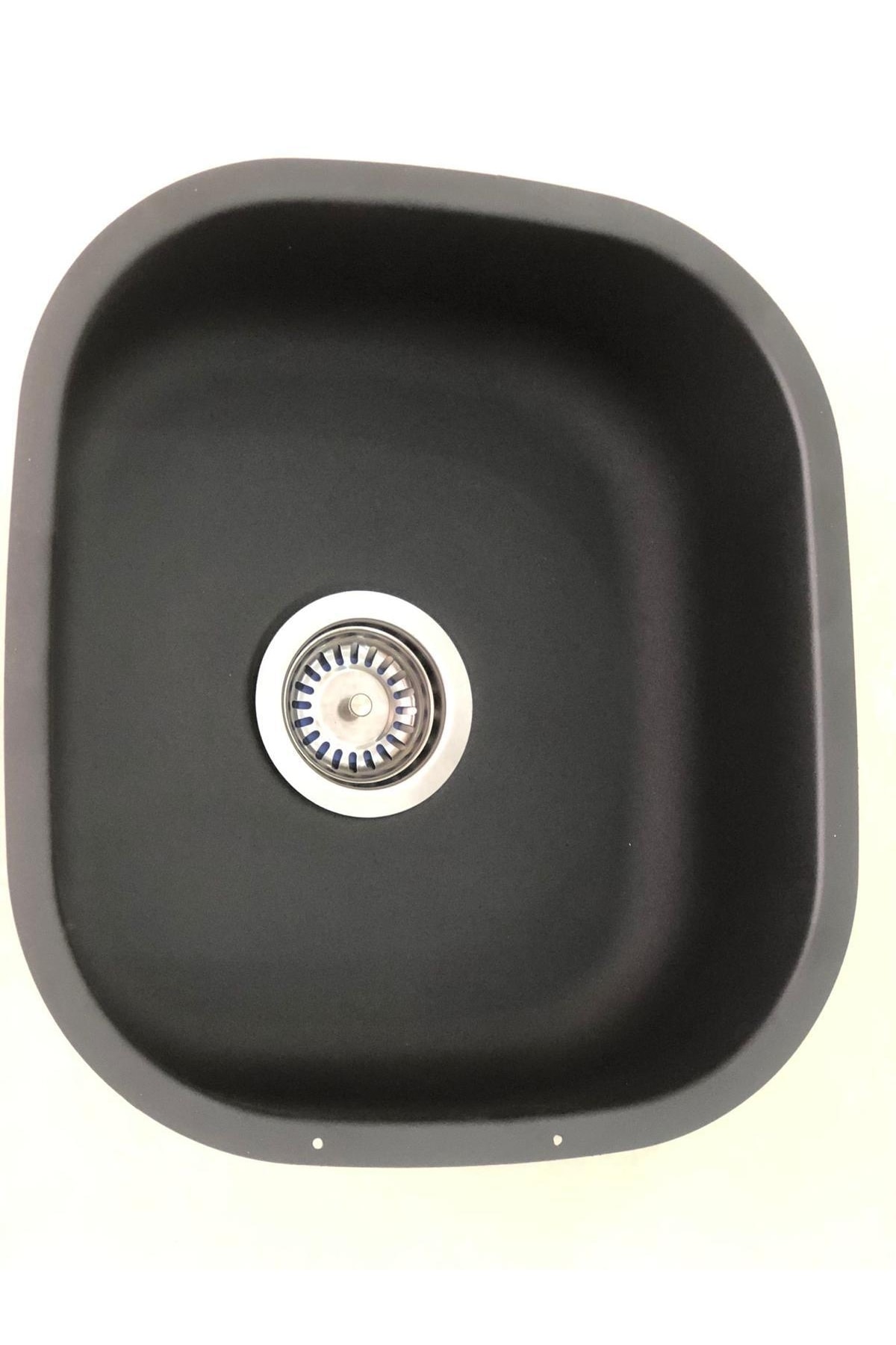 Siyah Grenli Granit Desen Kaplamalı Kare Alttan 35 X 40 Paslanmaz Evye