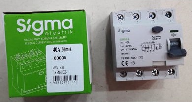 Kaçak Akım Koruma Şalteri 4X40 A 30 Ma